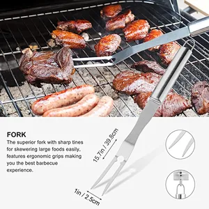 30PCS BBQ Grill Tools Set with Thermometer and Meat Injector
